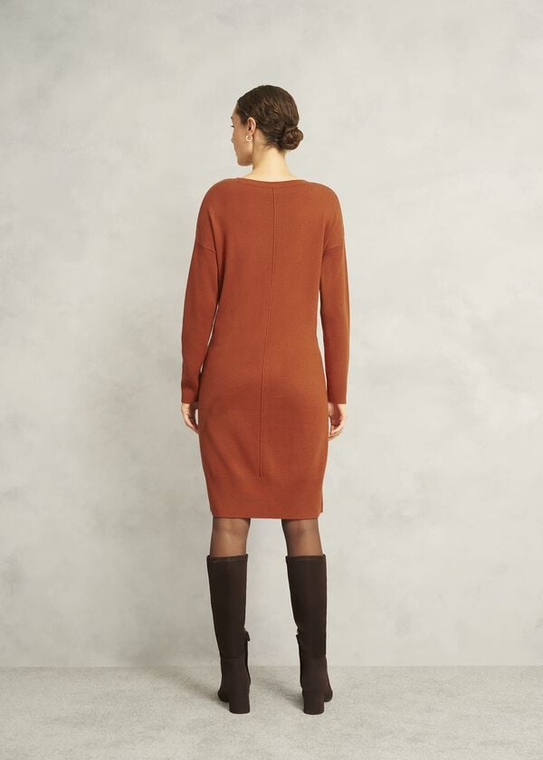 Hobbs Petite Devora Dress Sienna Orange