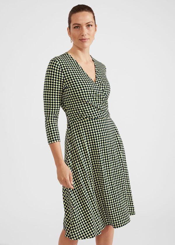 Hobbs Petite Dina Wrap Dress Navy Multi