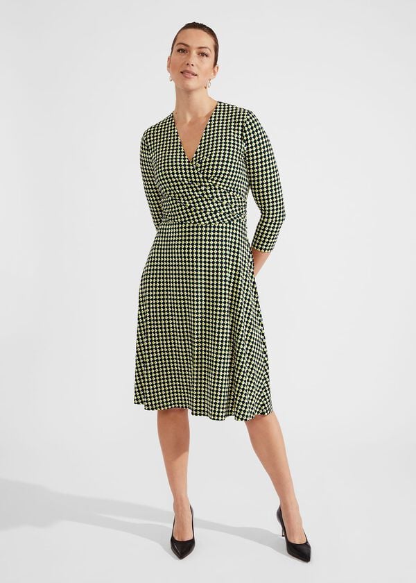 hobbs Petite Dina Wrap Dress Navy Multi