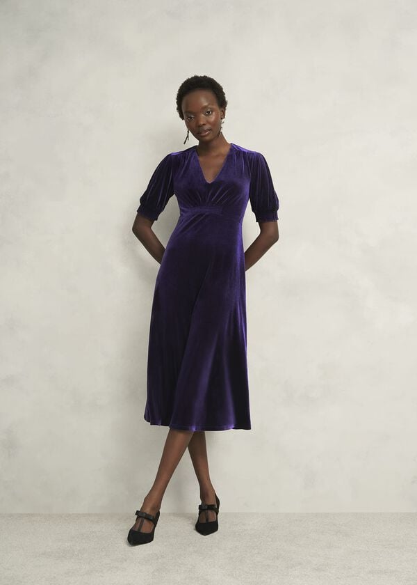 hobbs Petite Dormer Dress Midnight Purple