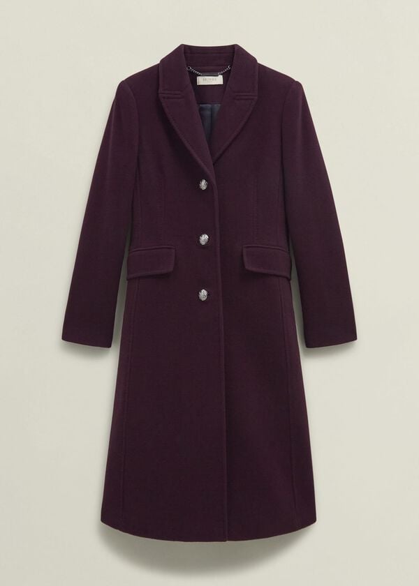 Hobbs Petite Edwina Wool Blend Coat Wine