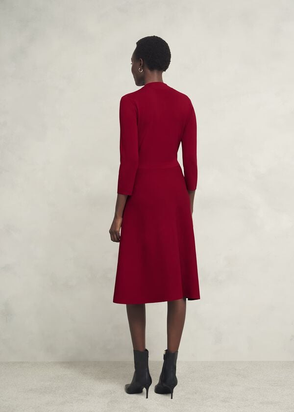 Hobbs Petite Effie Knitted Dress True Red