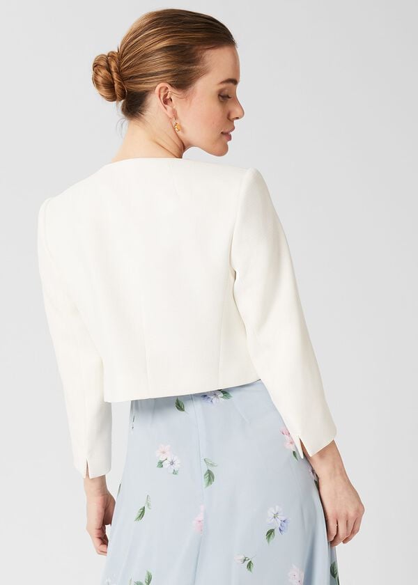 Hobbs Petite Elize Textured Jacket Ivory