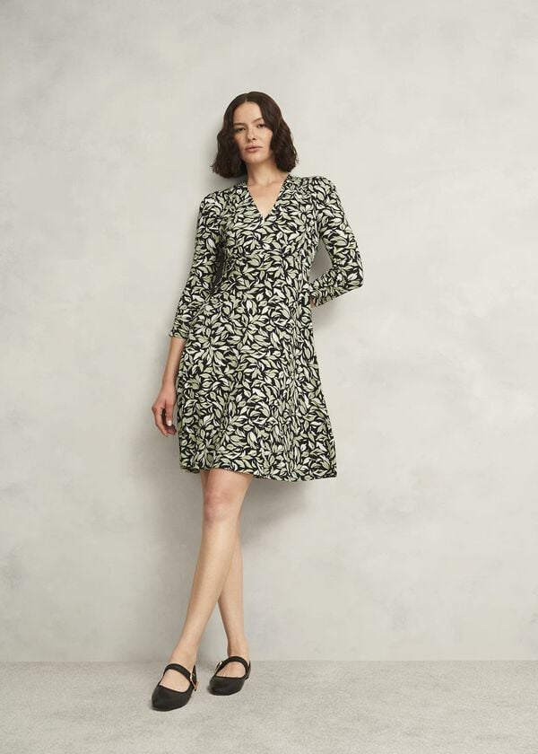 hobbs Petite Elosie Jersey Dress Navy Multi