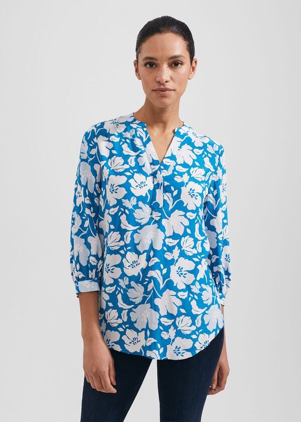 hobbs Petite Essie Blouse Imperial Blue