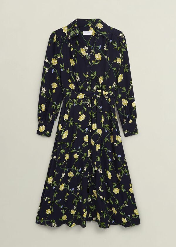 Hobbs Petite Everly Dress Navy Multi