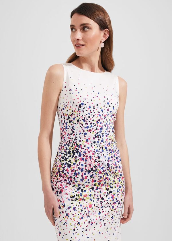 Hobbs Petite Fiona Dress Ivory Multi