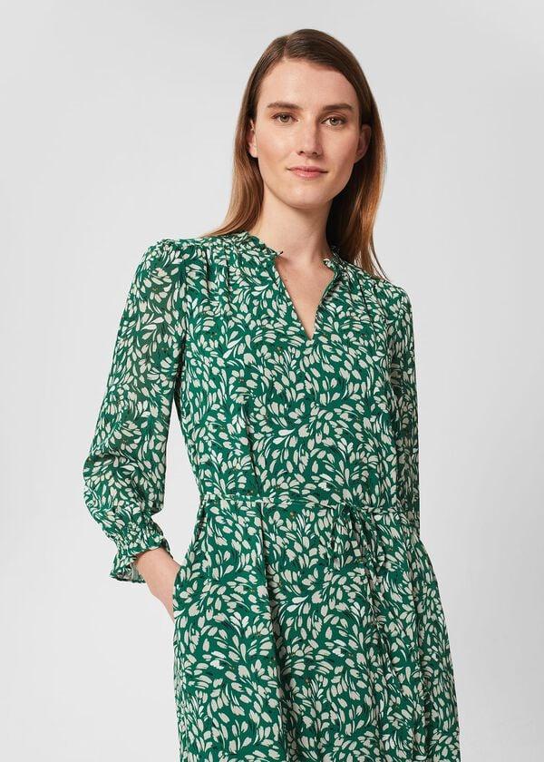 Hobbs Petite Flora Dress Green Multi