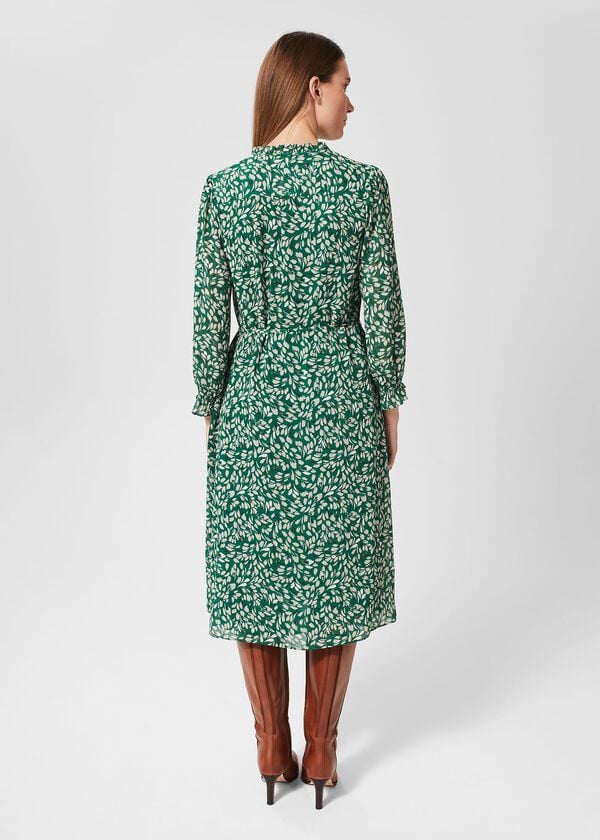 Hobbs Petite Flora Dress Green Multi