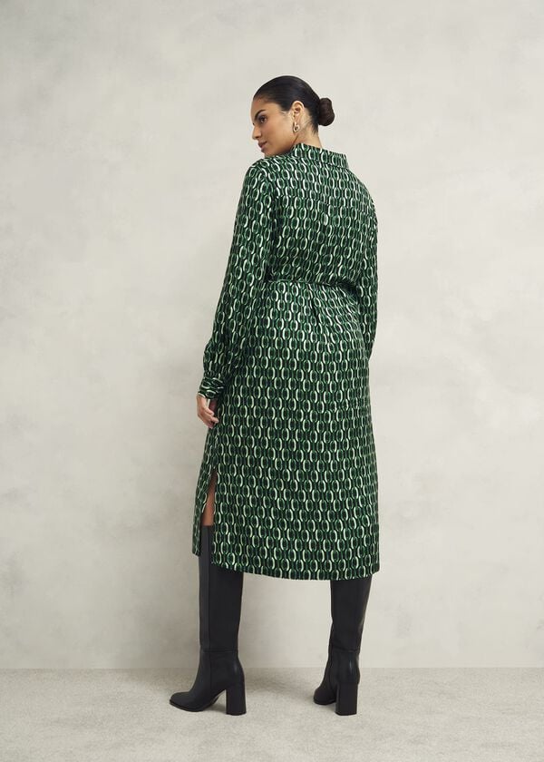 Hobbs Petite Florian Dress Navy Green