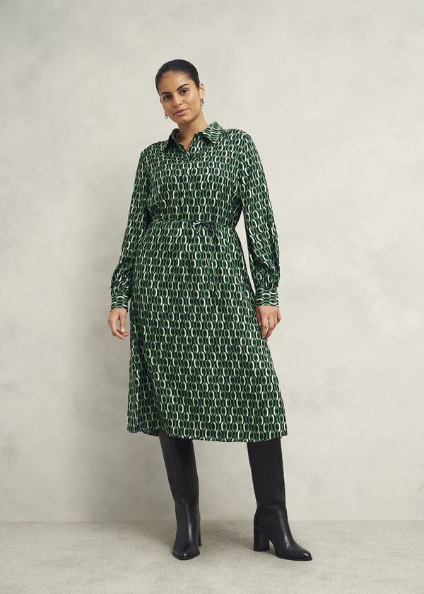 hobbs Petite Florian Dress Navy Green