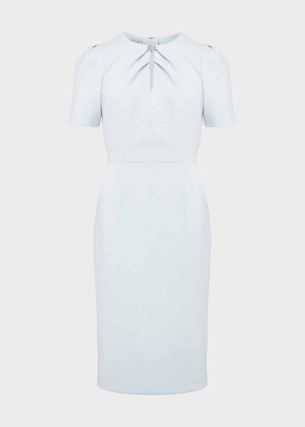 Hobbs Petite Gabrielle Shift Dress Pale Blue