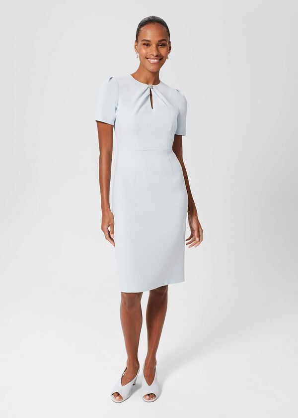 hobbs Petite Gabrielle Shift Dress Pale Blue