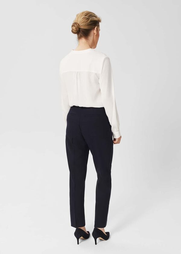 Hobbs Petite Gael Wool Blend Trousers Navy