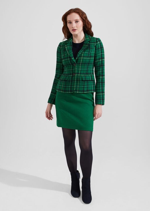 hobbs Petite Hackness Wool Jacket Green Multi