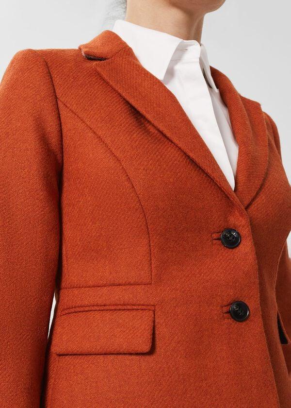 Hobbs Petite Hackness Wool Jacket Orange