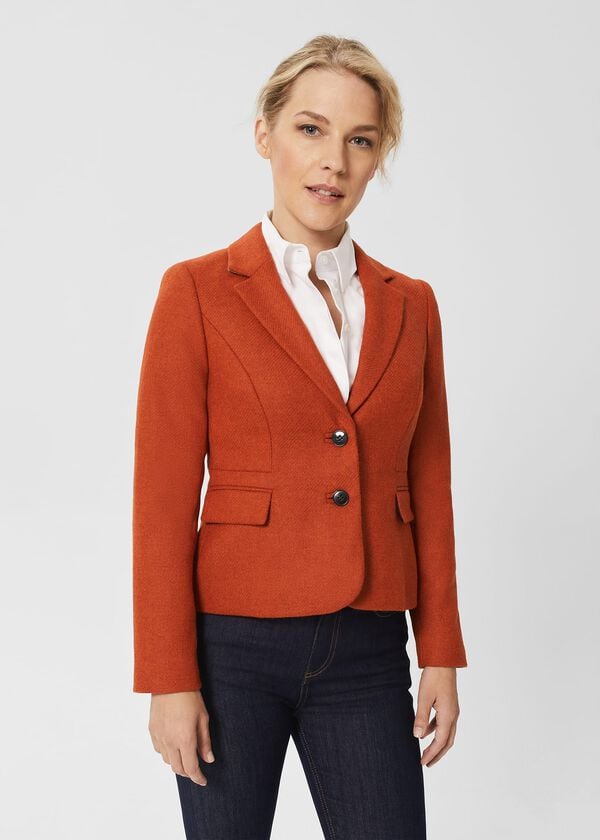 hobbs Petite Hackness Wool Jacket Orange