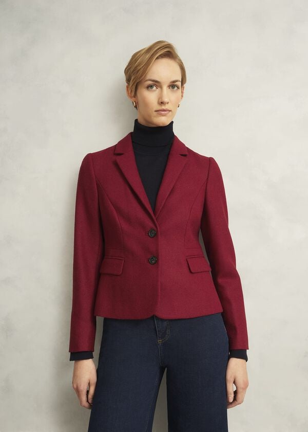 hobbs Petite Hackness Wool Jacket Red