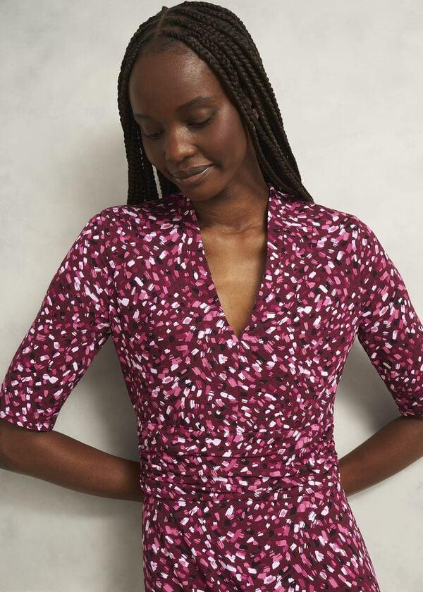 Hobbs Petite Jaci Dress Red Multi