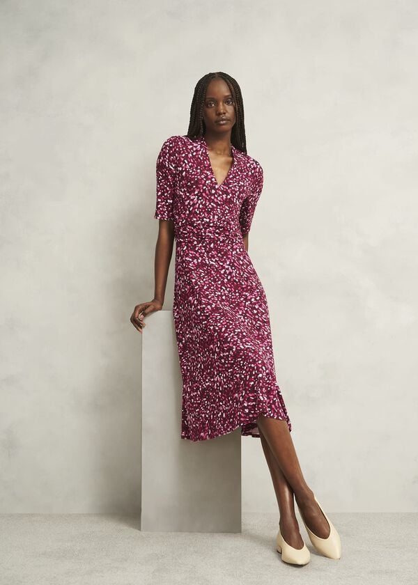 hobbs Petite Jaci Dress Red Multi