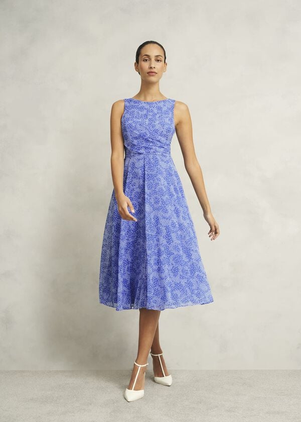 hobbs Petite Jess Dress Blue Multi