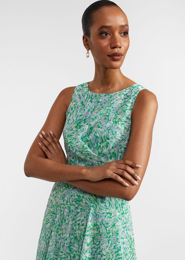 Hobbs Petite Jess Dress Green Multi