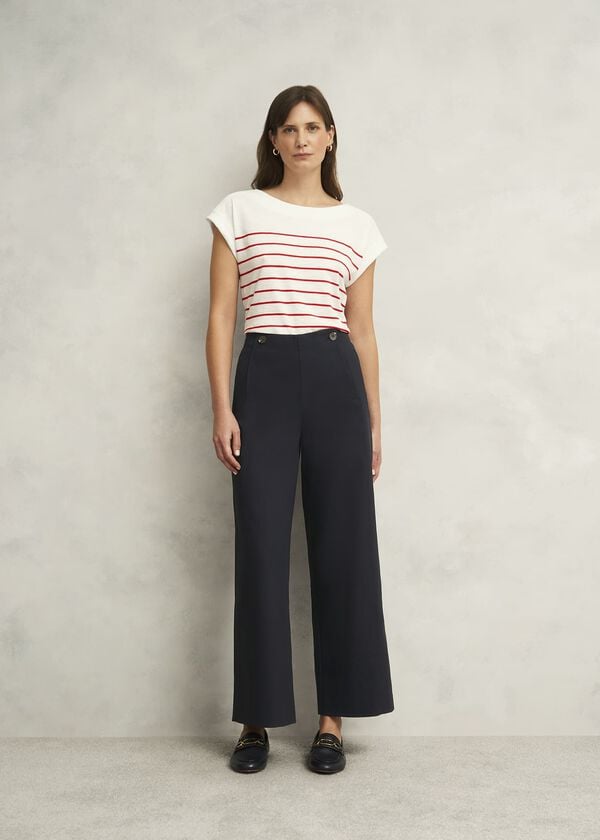 hobbs Petite Kimmi Crop Trousers Navy
