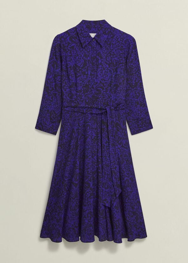 Hobbs Petite Lainey Dress Navy Blue