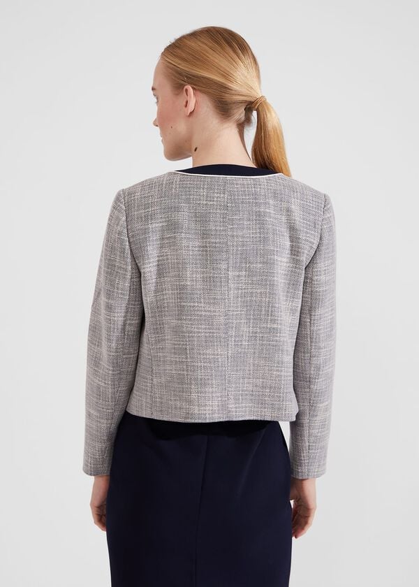Hobbs Petite Laurie Jacket With Cotton Navy Ivory