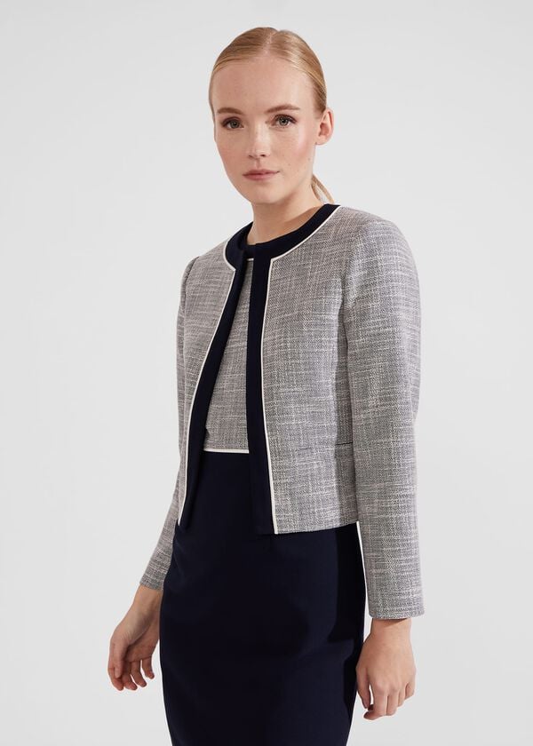 hobbs Petite Laurie Jacket With Cotton Navy Ivory