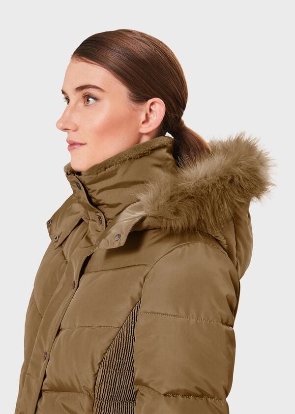 Hobbs Petite Lilian Puffer Jacket With Hood Camel