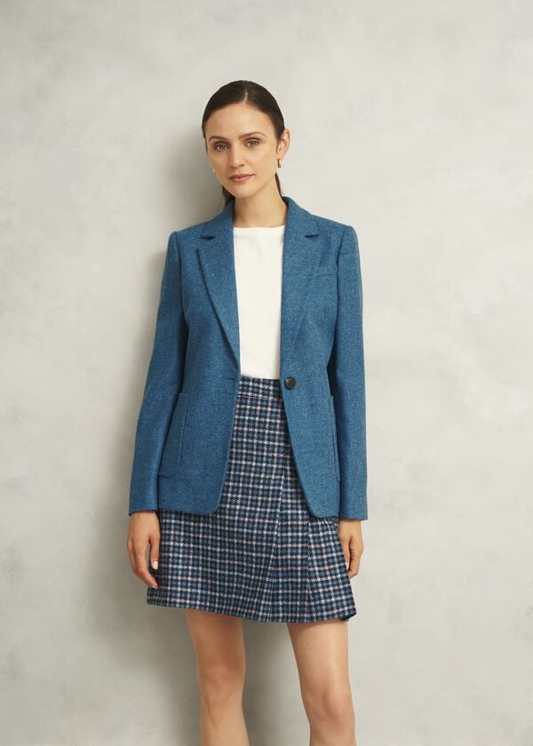 hobbs Petite Lilla Wool Jacket Blue