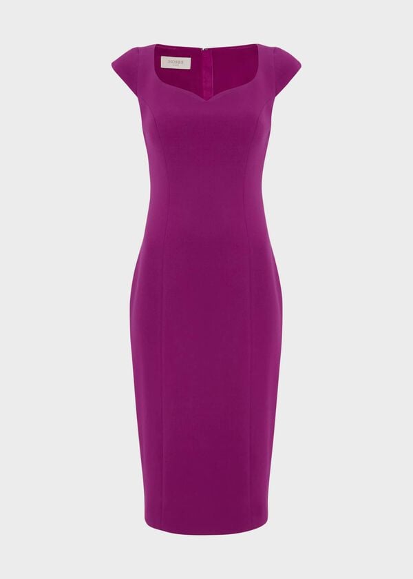 Hobbs Petite Lillia Shift Dress Magenta Purple
