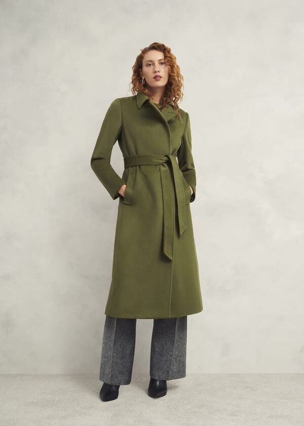 hobbs Petite Livia Wool Coat Kelp Green