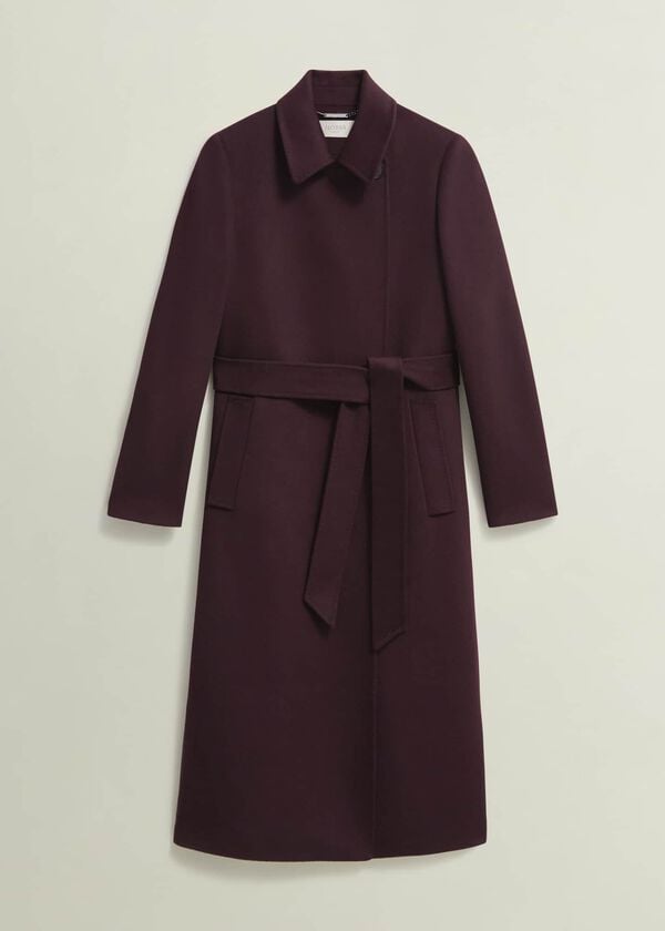 Hobbs Petite Livia Wool Coat Malbec Purple