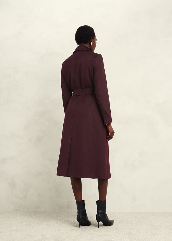 Hobbs Petite Livia Wool Coat Malbec Purple
