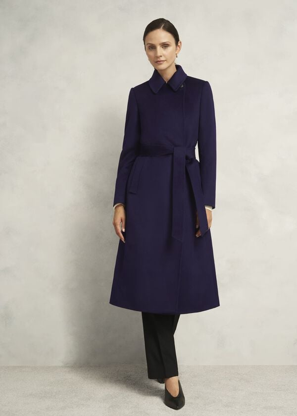 hobbs Petite Livia Wool Coat Midnight Purple