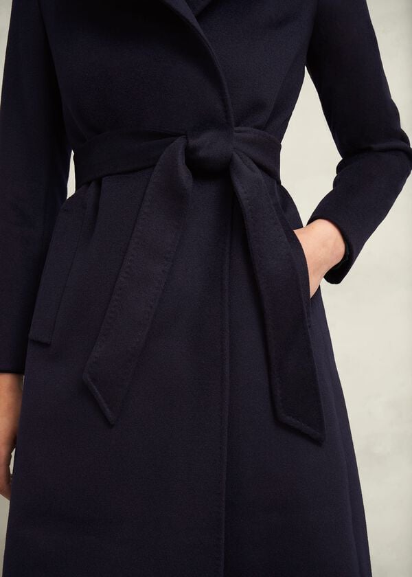 Hobbs Petite Livia Wool Coat Navy