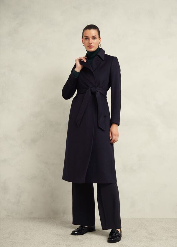hobbs Petite Livia Wool Coat Navy