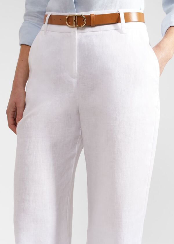 Hobbs Petite Lynn Linen Trousers White