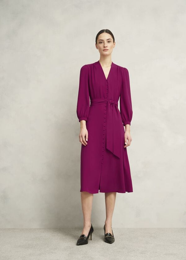 hobbs Petite Magnolia Dress Cerise Pink