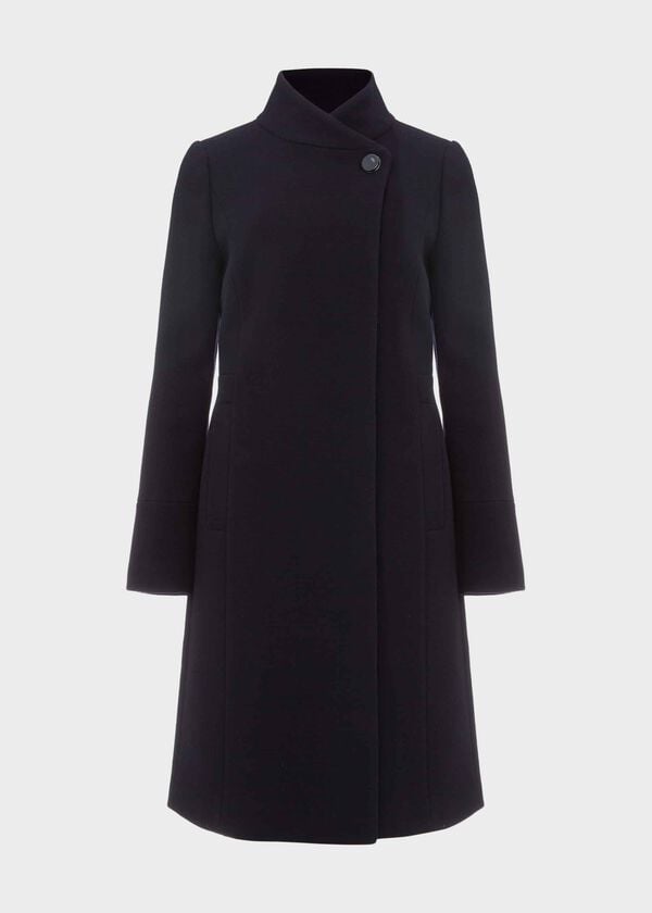 Hobbs Petite Maisie Wool Blend Coat Navy