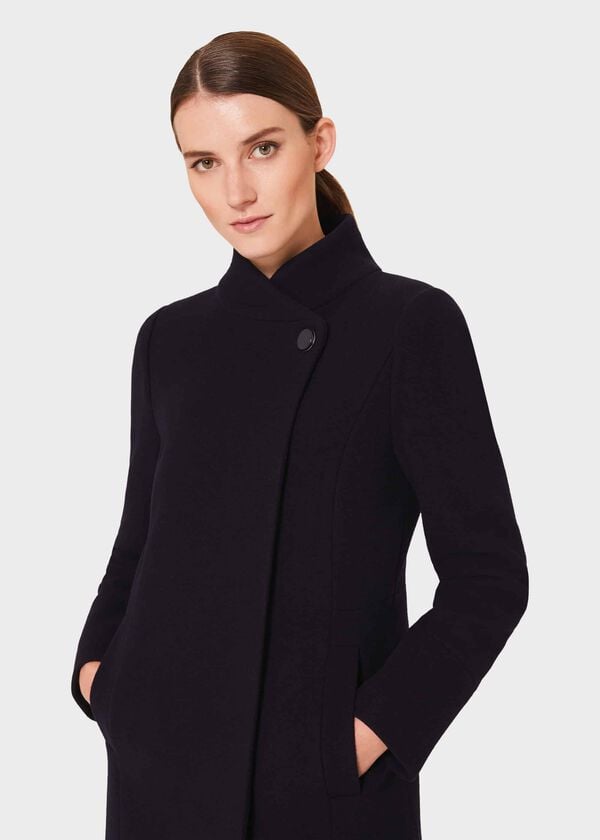 Hobbs Petite Maisie Wool Blend Coat Navy