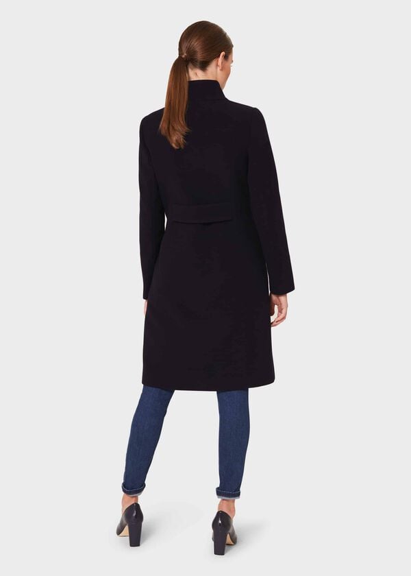 Hobbs Petite Maisie Wool Blend Coat Navy