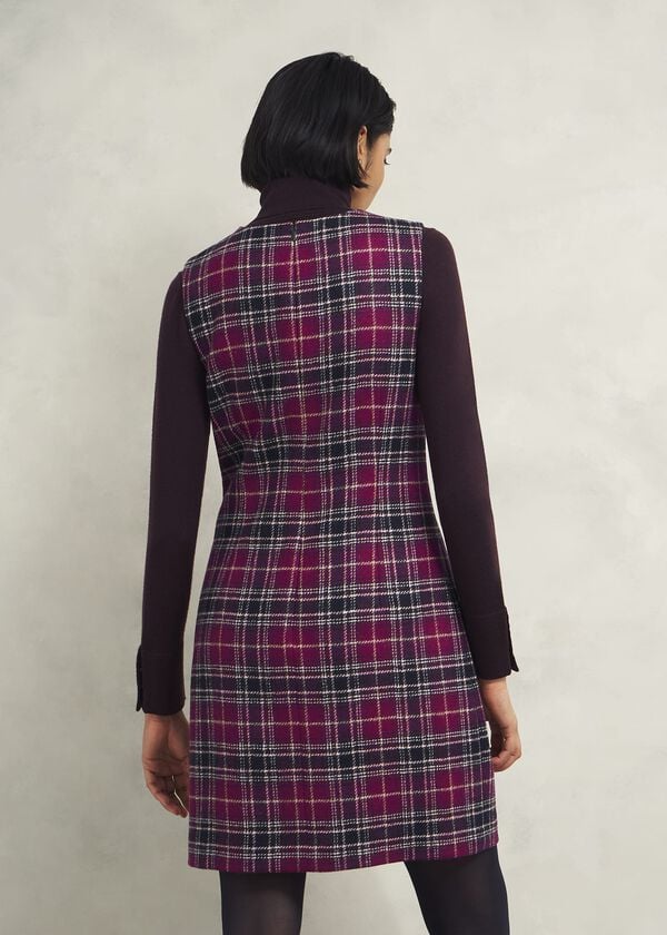 Hobbs Petite Margot Wool Dress Pink Multi