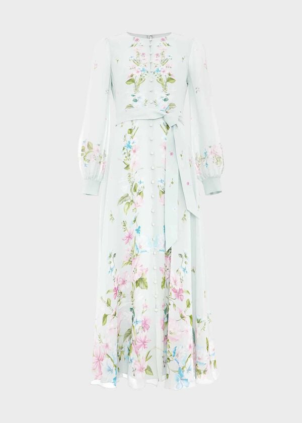 Hobbs Petite Maribella Dress Green Multi