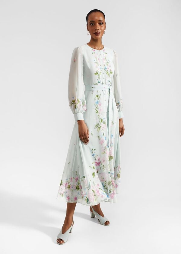hobbs Petite Maribella Dress Green Multi