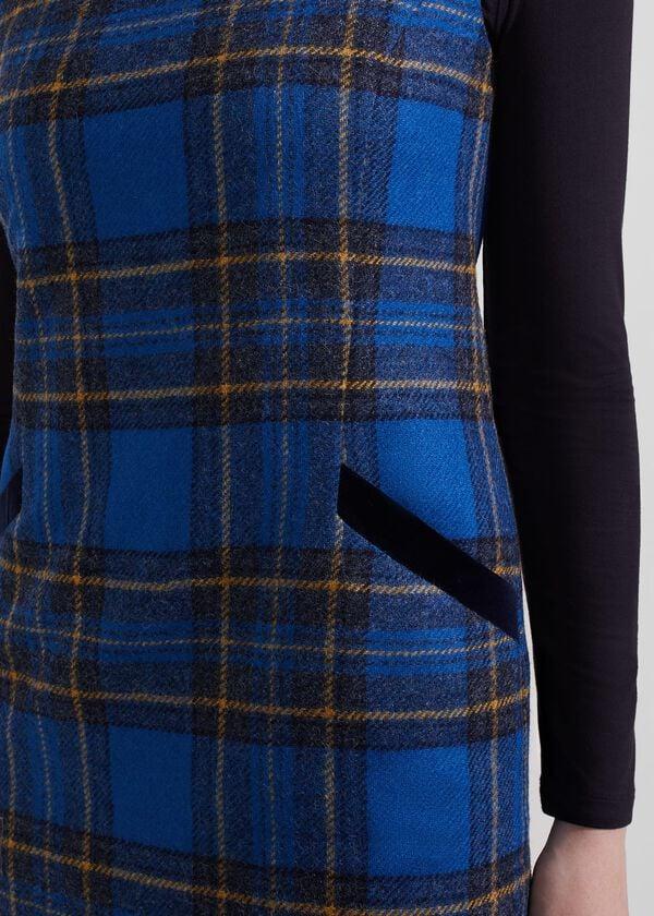 Hobbs Petite Maven Wool Dress Blue Multi