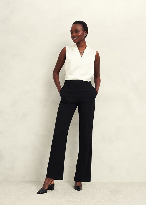 hobbs Petite Maya Straight Trousers Black