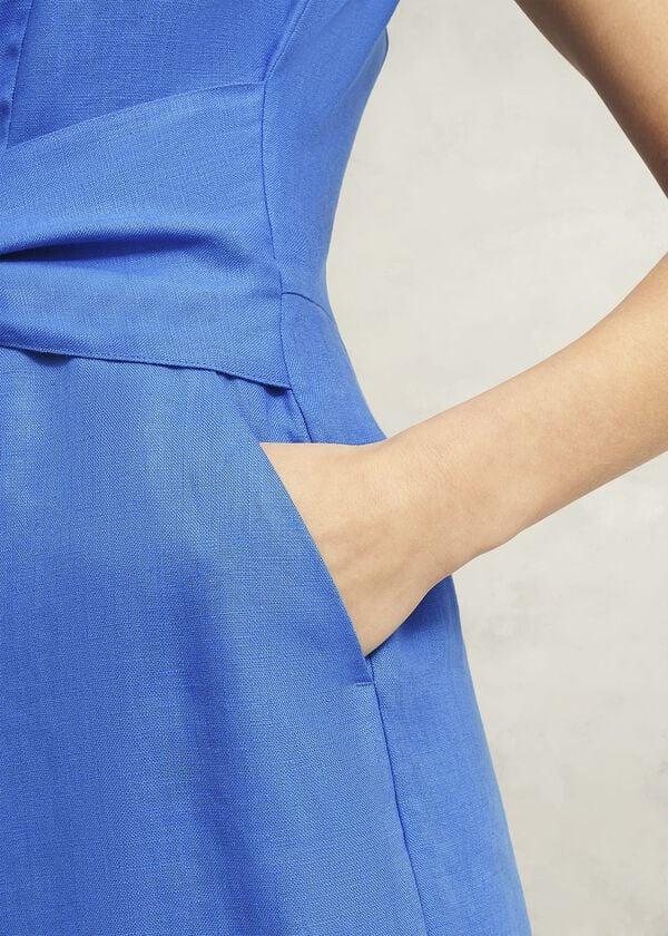 Hobbs Petite Melissa Linen Jumpsuit French Blue